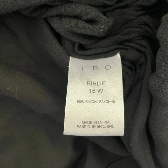 Rare IRO Birle ruffle black tunic blouse - Picture 12 of 15